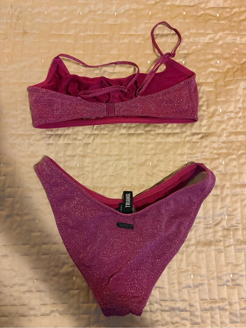 Triangl Sparkle Magenta Two-Piece Bikini Set